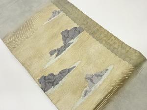 石に流水・幾何学模様織出し名古屋帯